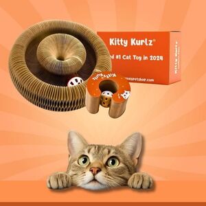 Kitty Kurlz Shape Shifting Cardboard Cat Scratcher Toy with Ball